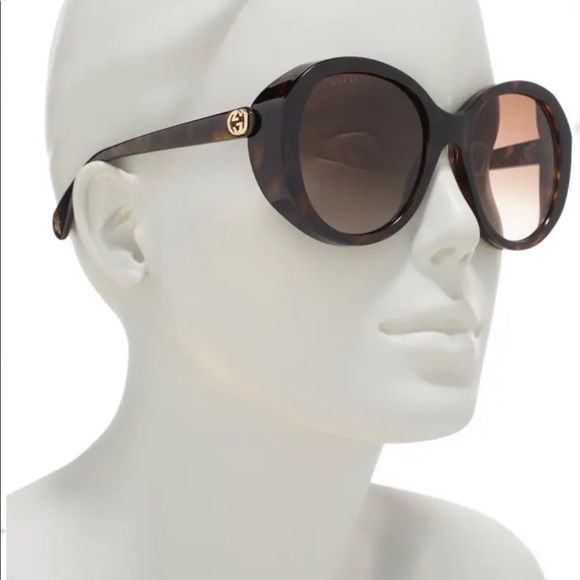 GUCCI HAVANA ROUND OVERSIZED SUNGLASSES, ON LIST 50 MOST ICONIC SHAPES - Picture 6 of 16